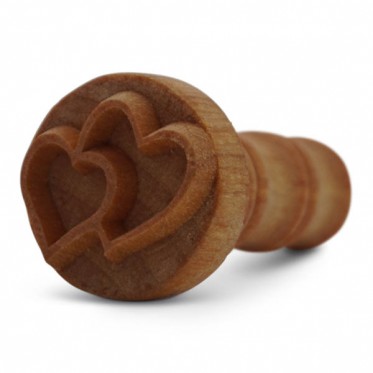  Wooden stamp double heart 