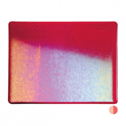  Glass sheet 1122-31 Red-Orange, irid. 